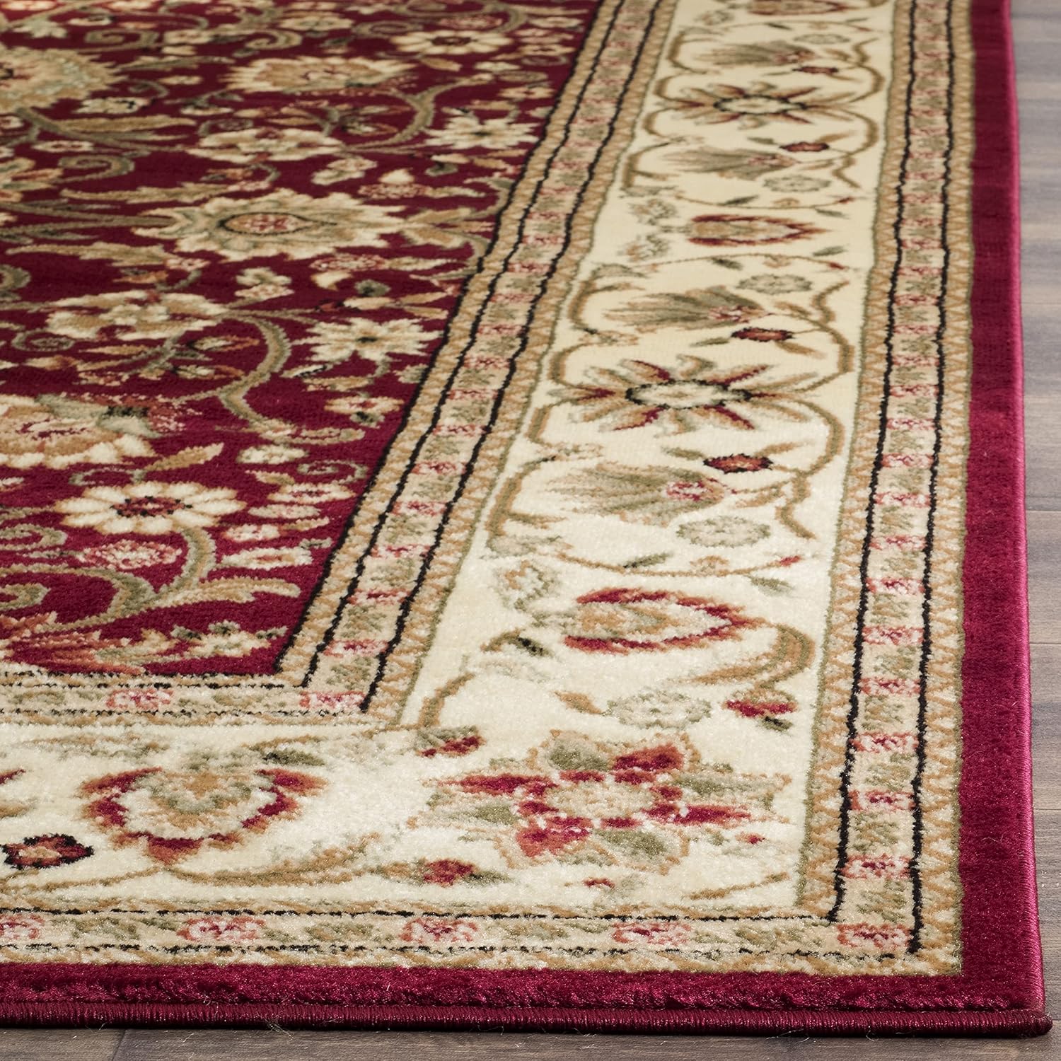 Red & Ivory 6' x 9' Traditional Area Rug Y7204