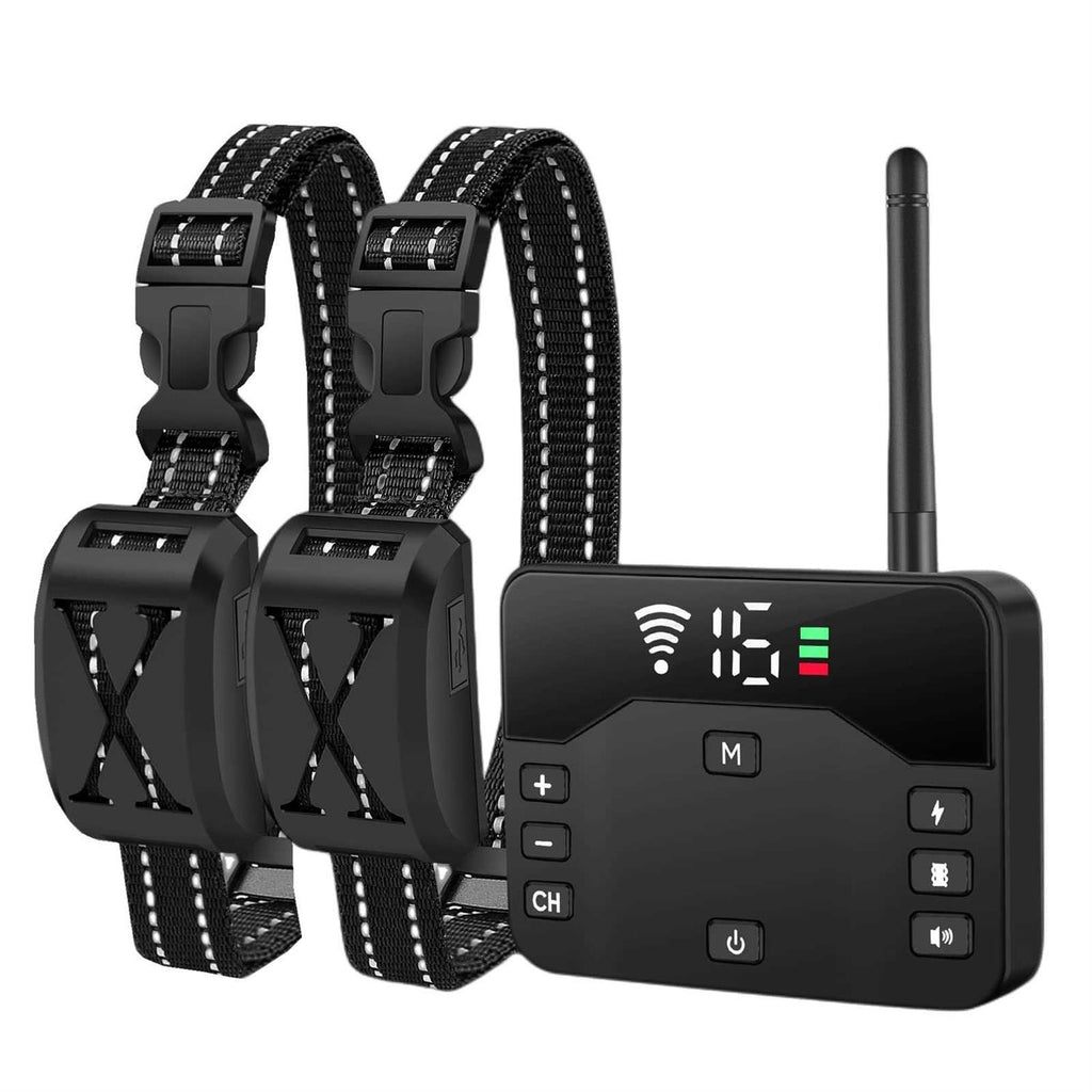 Wireless Dog Fence Electric Fence for 2 Dogs Training Collar Remote 2-in-1 Wireless Pet Containment System B118788