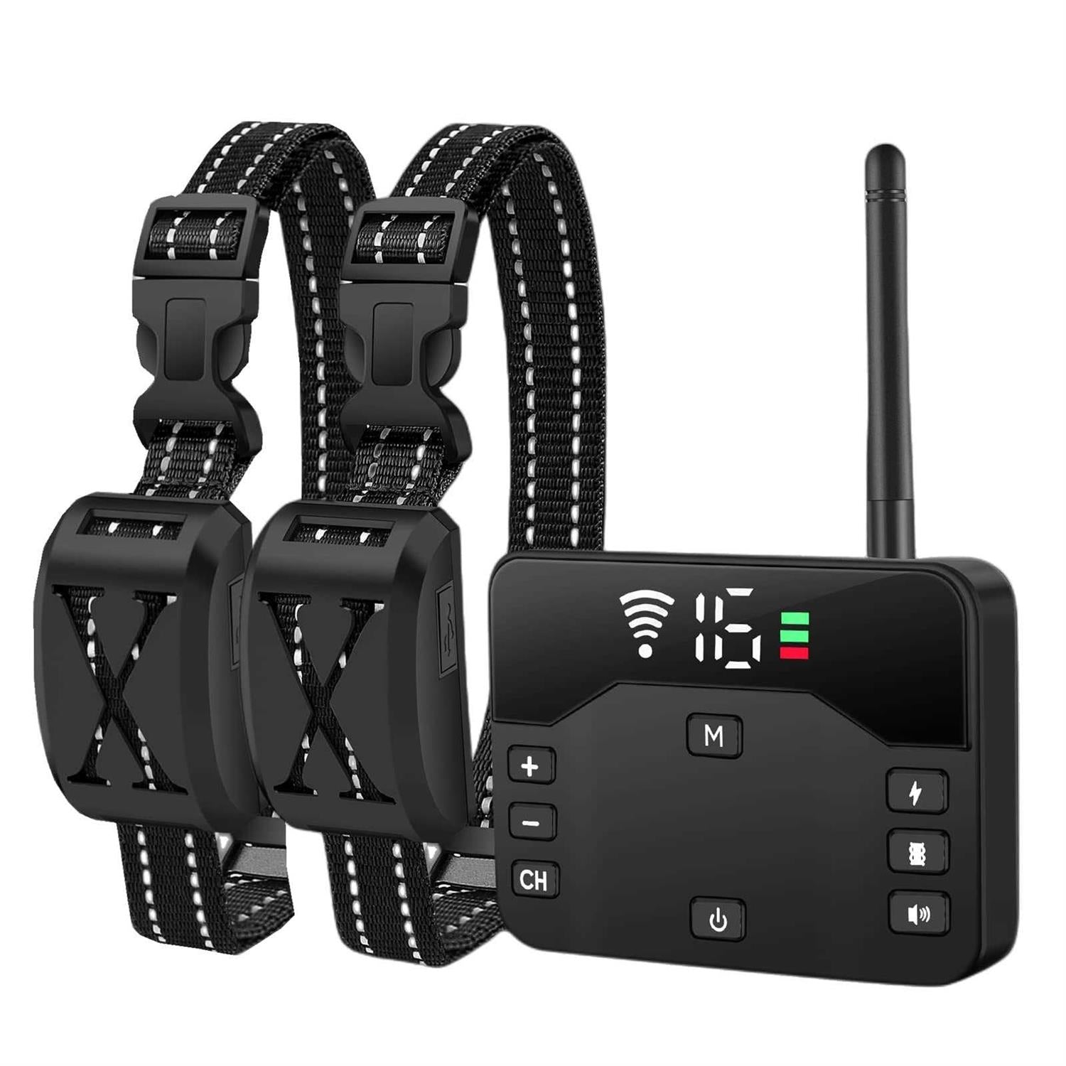 Wireless Dog Fence Electric Fence for 2 Dogs Training Collar Remote 2-in-1 Wireless Pet Containment System B118788