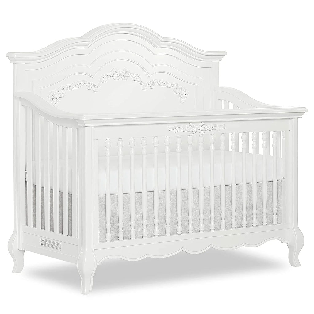5-in-1 Convertible Crib in Frost, Greenguard Gold Certified, Wooden Baby Crib X39297