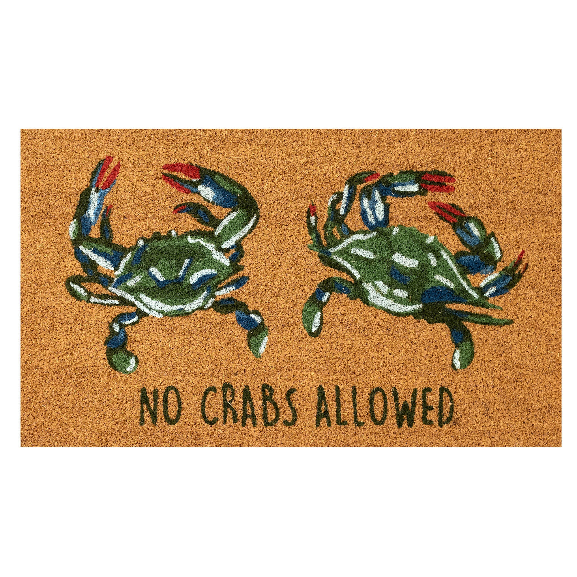 Natura No Crabs Allowed Coir Doormat with Non-Skid Backing