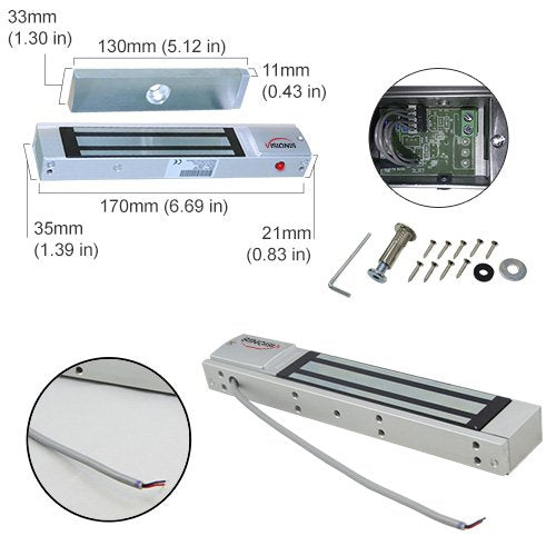 One Door Access Control Outswinging Door 300lbs Electromagnetic Lock with Wireless Receiver and Remote and Smartphone Controlled WiFi Kit K82665