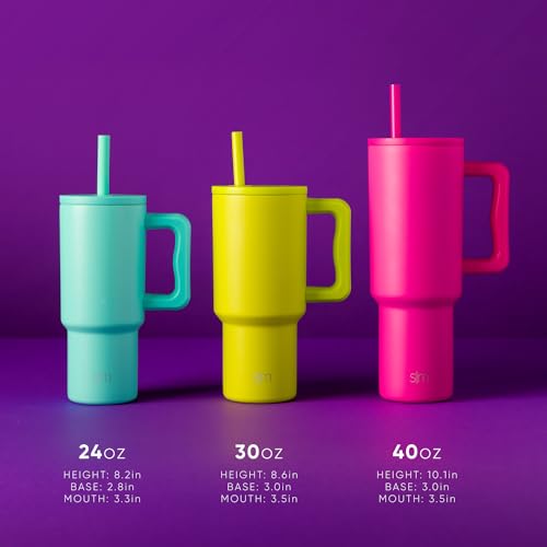 24 oz Tumbler with Handle and Silicone Straw Lid D625531