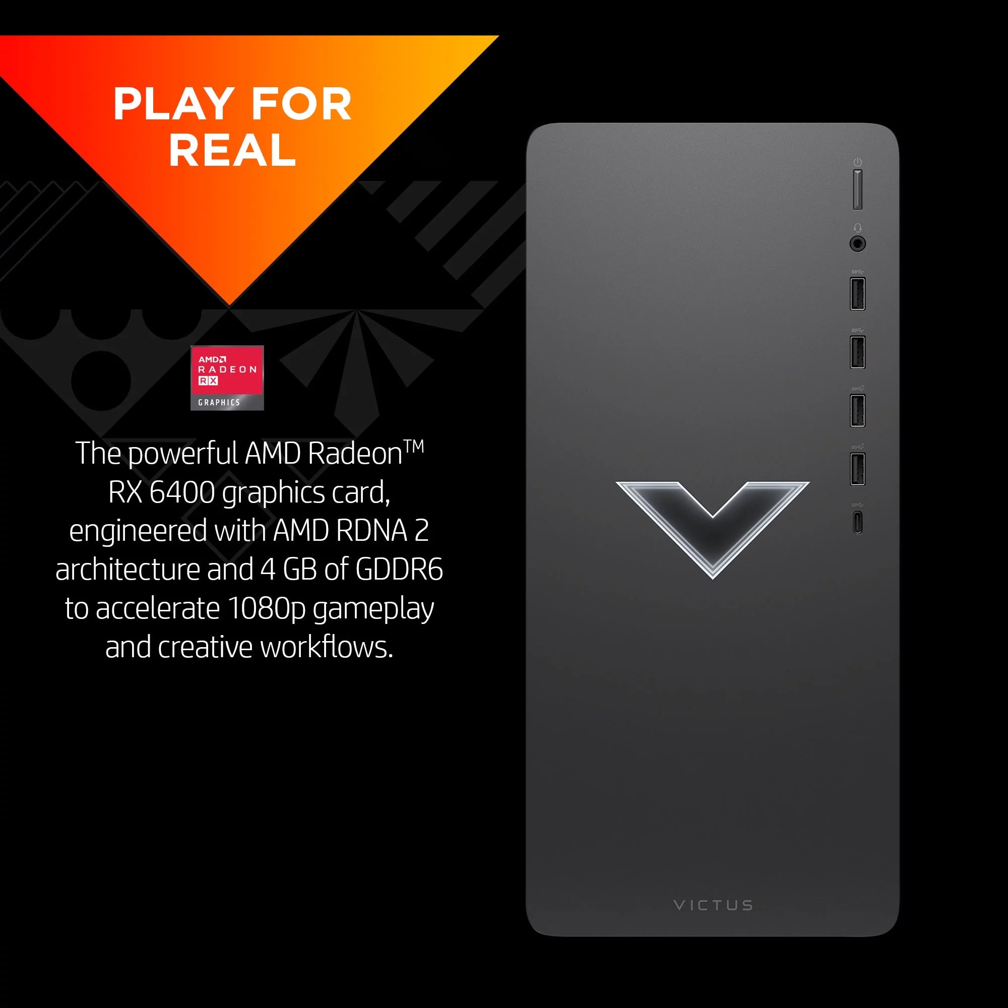 Mica Silver Gaming Desktop PC, AMD Ryzen 5 5600G, AMD RX6400, 8GB RAM, 512GB SSD W749729