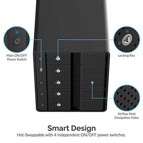 USB 3.2 5-Bay SATA Hard Drive Docking Station with USB-C R866