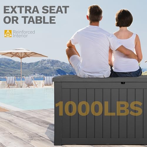 120 Gallon Black Resin Outdoor Storage Box F17091