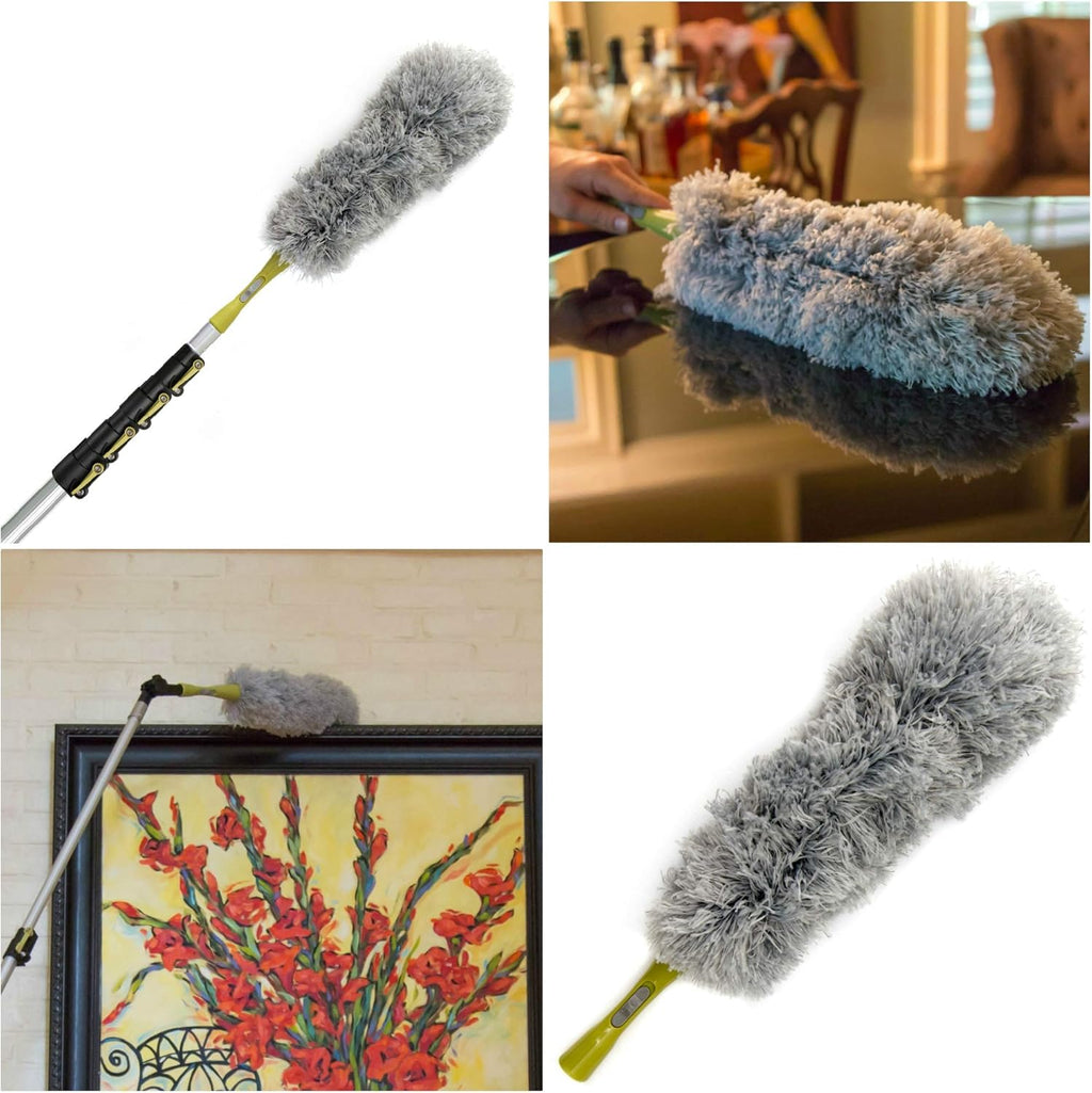 Dusting Kit with Telescopic Pole and Microfiber Feather Duster T63619