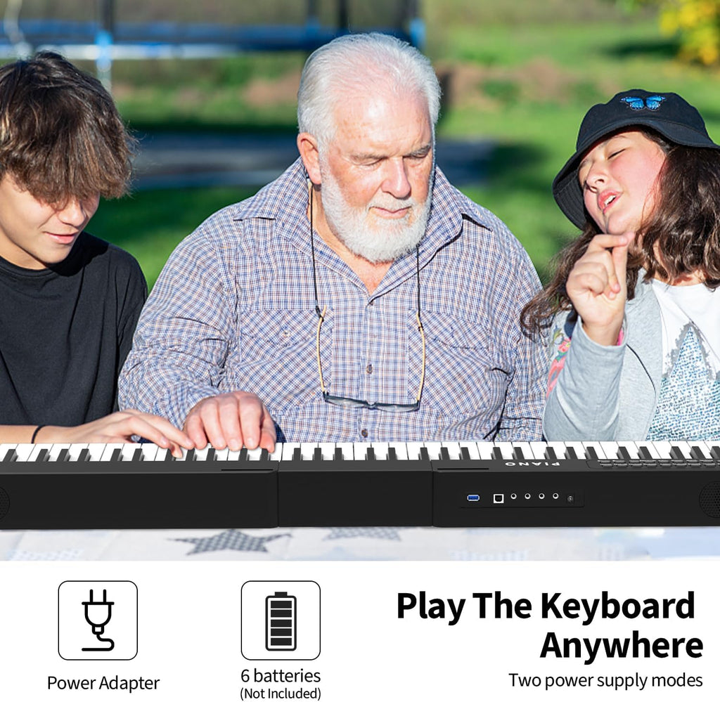 88 Key Semi Weighted Digital Piano Keyboard Set with Stand, Built-In Speakers, Sustain Pedal, Bluetooth, MIDI, USB, MP3 B68517