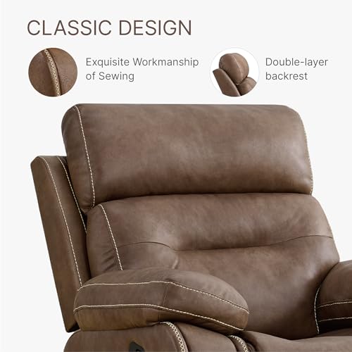 Brown Leather Manual Recliner Sofa M67810