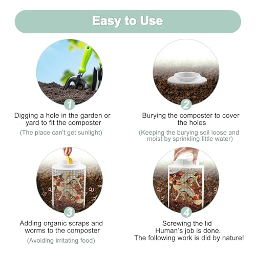 White 2 Gallons In-Ground Worm Compost Bin L989881