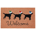 Natura Three Dogs Holiday Coir Doormat with Non-Slip Backing