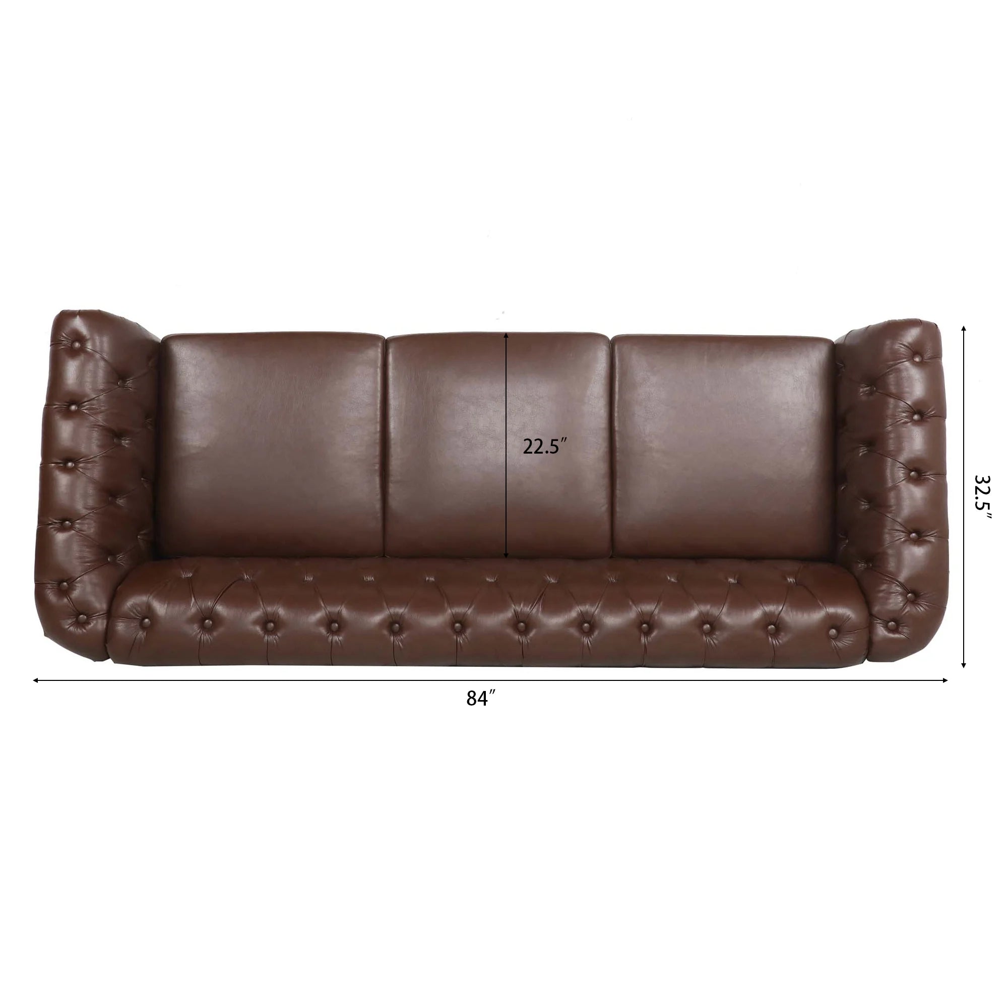 Dark Brown Leather 3-Seater Sofa D77787