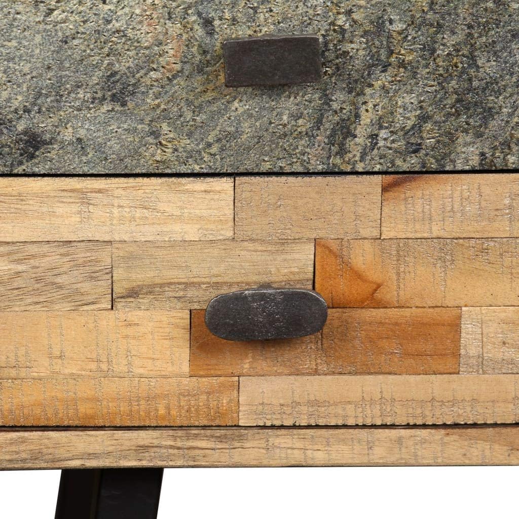 Solid Reclaimed Teak Desk with 4 Drawers 43.3"x19.6"x29.9" K831