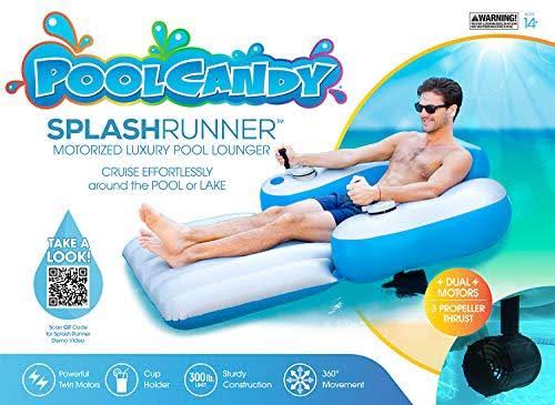 Grey with Turquoise Motorized Swimming Pool Lounger Y596