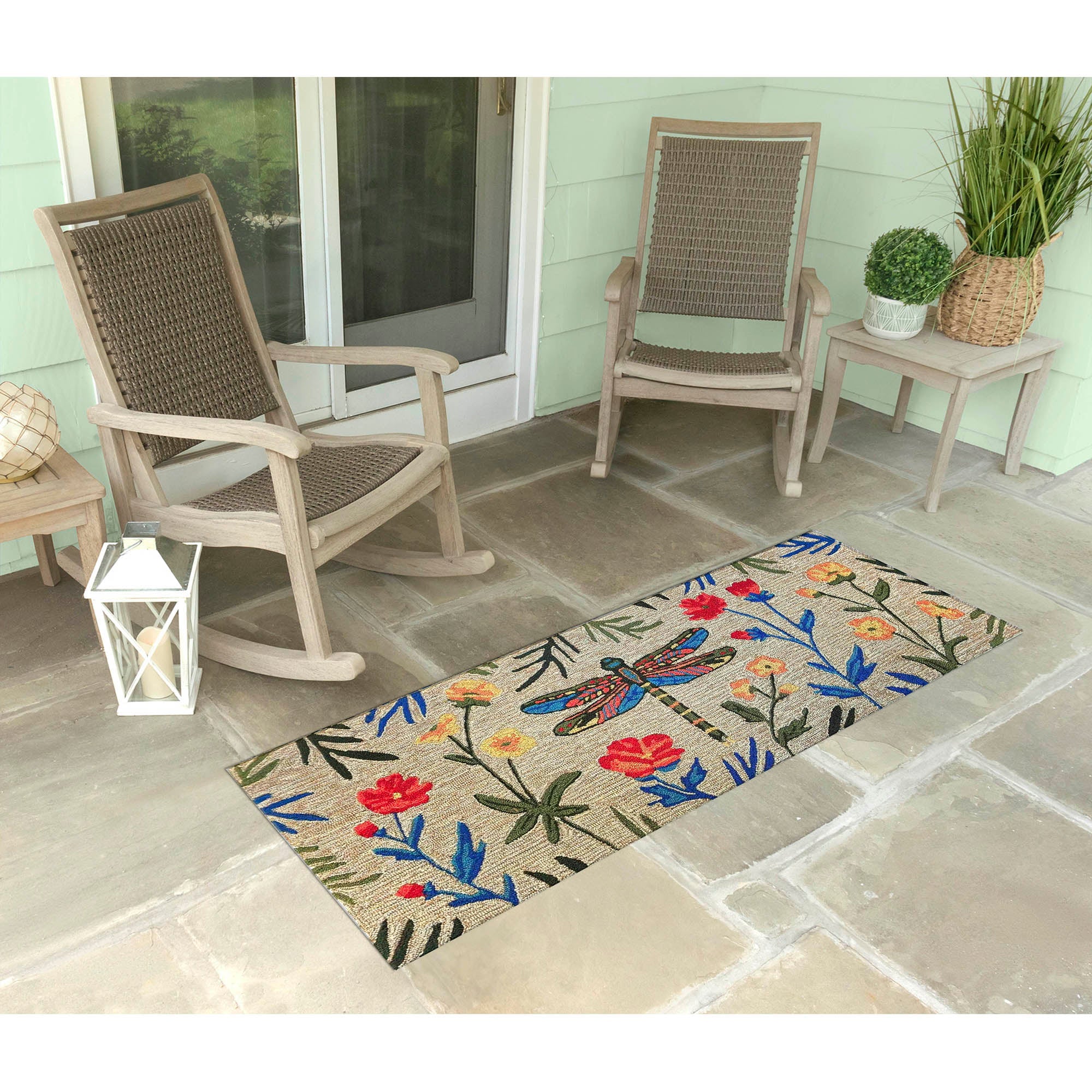 Frontporch Floral Dragonfly Indoor Outdoor Mat