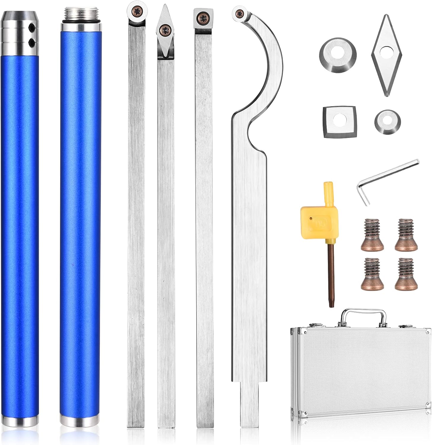 8 in 1 Carbide Tipped Woodturning Set with Aluminum Case P591587