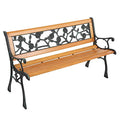 Antique Cast Iron and Hardwood Frame Outdoor Bench H9994