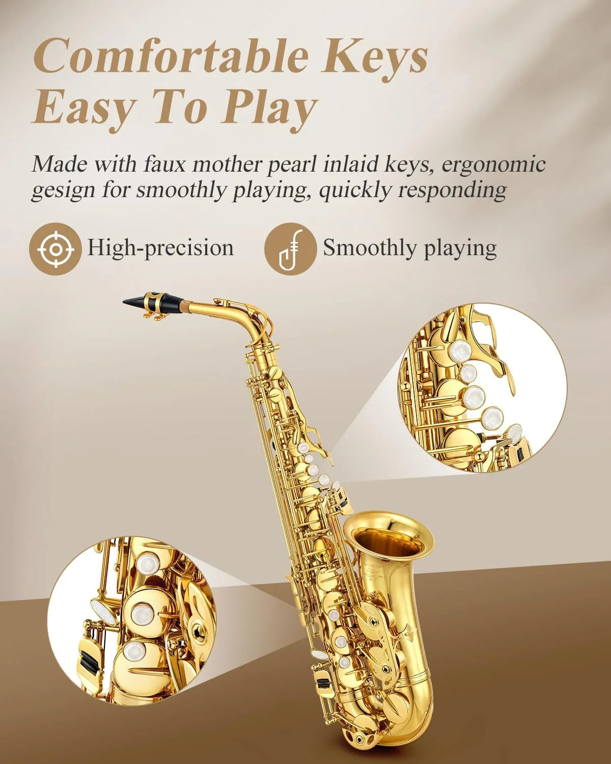 Gold Lacquer Alto Saxophone with Stand X450
