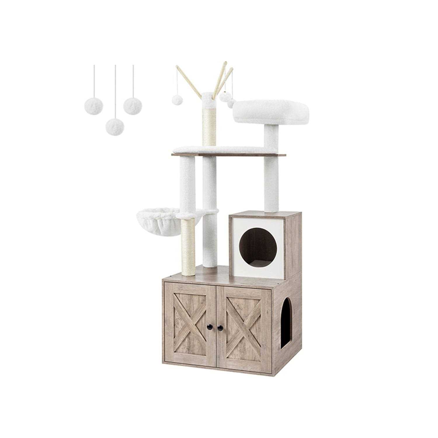 Cat Tree with Litter Box Enclosure P5804