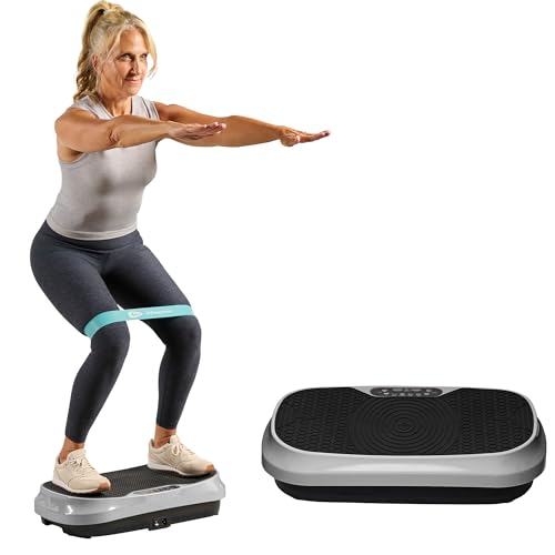 Mini Vibration Plate Exercise Machine with 2 Loop Bands & 4 Resistance Bands A7047