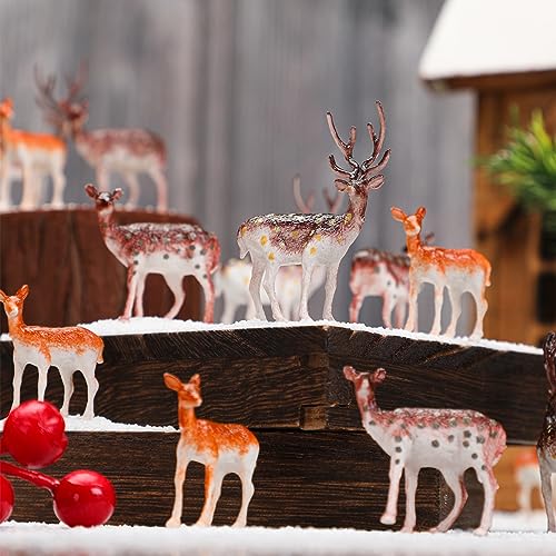60 Pcs Mini Plastic Deer Figurines Cake Toppers B488