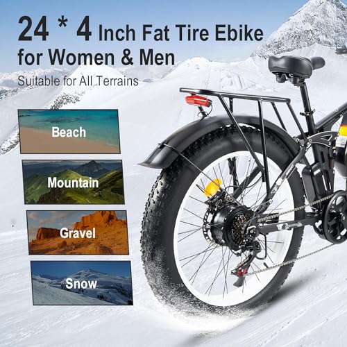 3000W Fat-Tire Electric-Bike, 52V 25AH, 38MPH, Full Suspension Ebikes with 24 Inch X3151