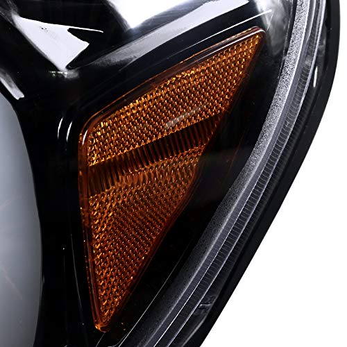 LED Light Bar Chrome Housing Clear Lens Projector Headlights Left + Right Pair Headlamps Assembly H416576