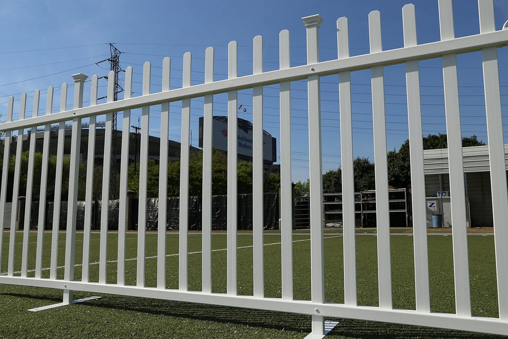 Lightweight Portable Vinyl Picket Fence Kit with Metal Base, White S57984
