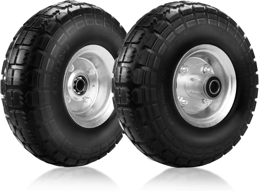 10 Inch Solid Rubber Tires with 5/8" Axle Holes (2 Pack) J28305