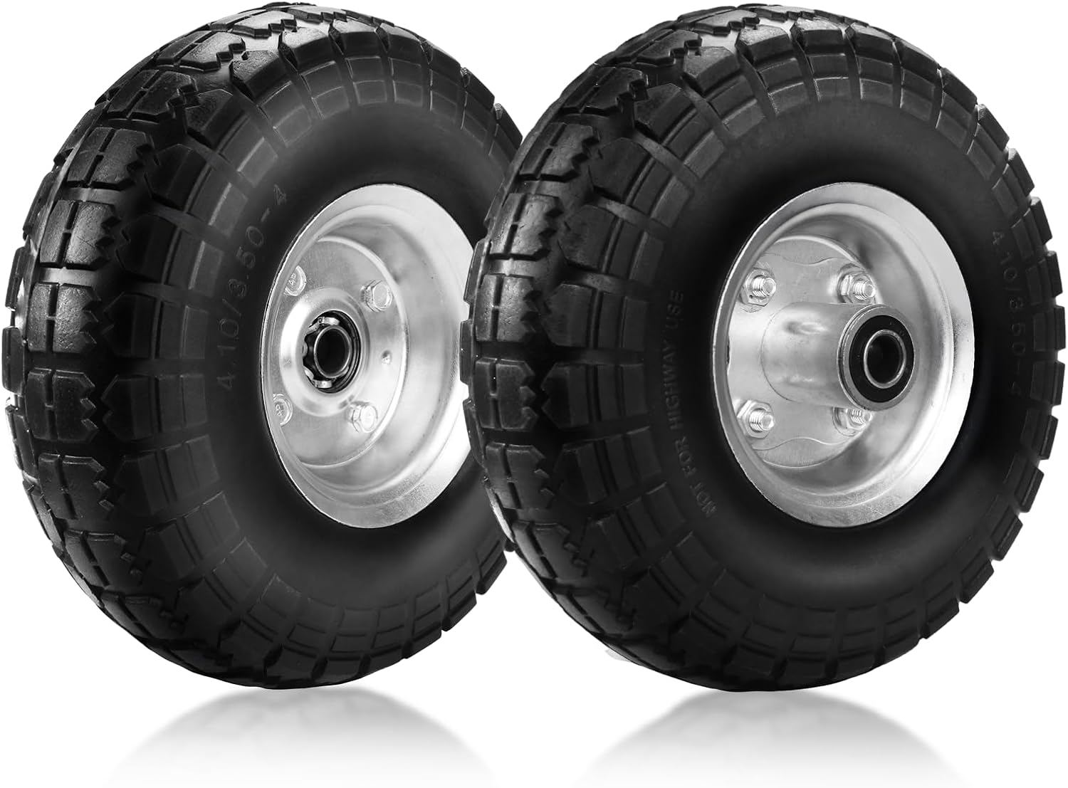 10 Inch Solid Rubber Tires with 5/8" Axle Holes (2 Pack) J28305