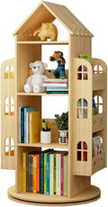 4-Tier Rotating Solid Wood Bookshelf A3863