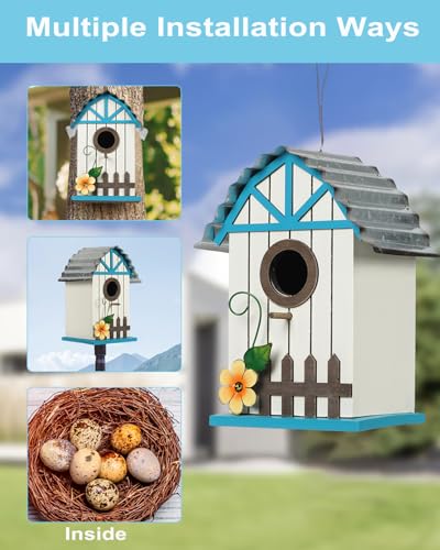 Blue Bird Houses Wooden Bird Nesting Box Y7653