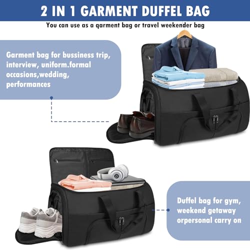 Navy Convertible Garment Bag with Shoe Compartment E295