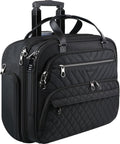 Black 15.6 inch Quilted Rolling Laptop Bag O670