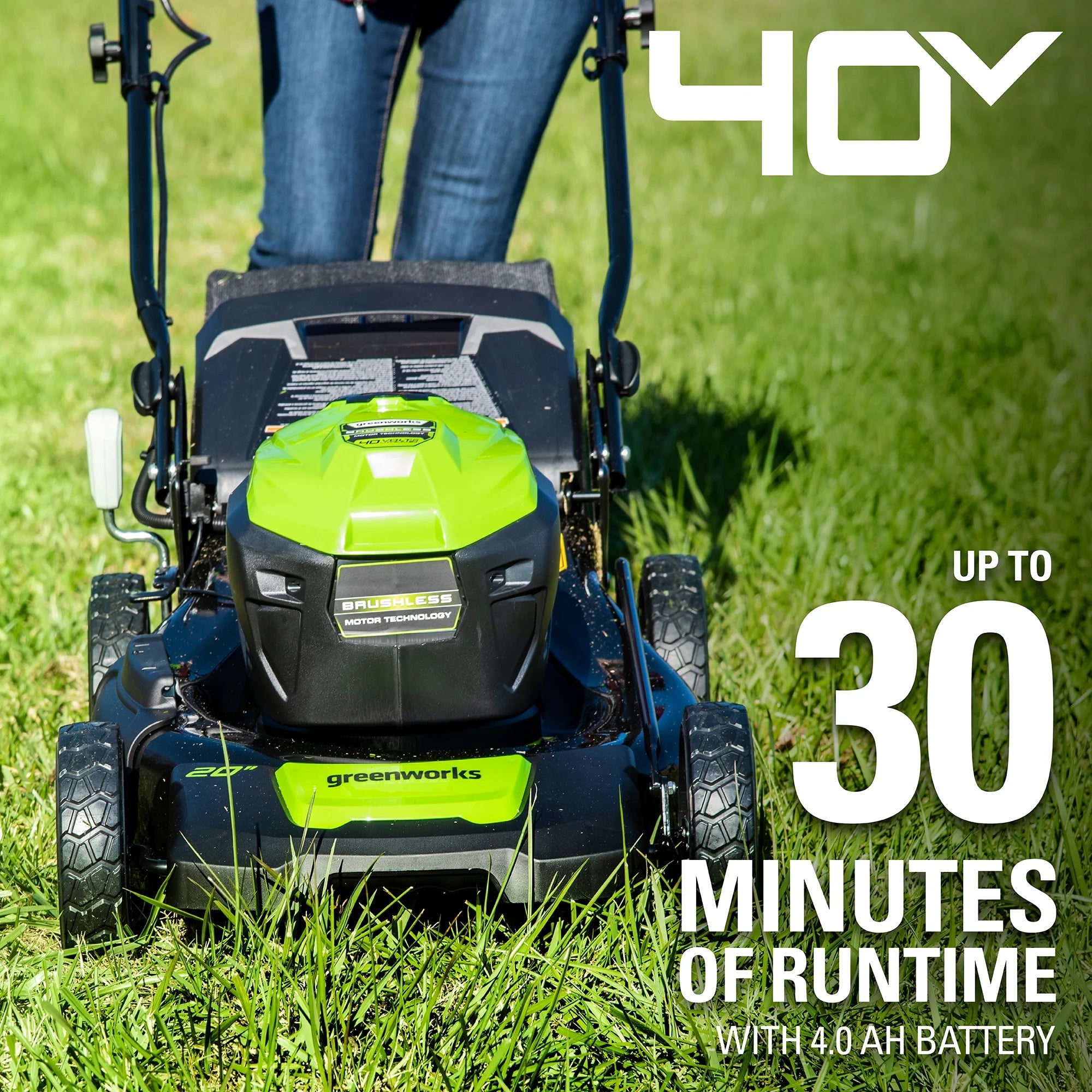 40V Brushless Push Lawn Mower with 4.0 Ah Battery & Quick Charger S145