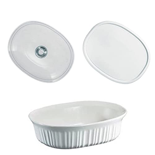 1.5 Quart Oval Casserole with Glass and Plastic Lid H3530