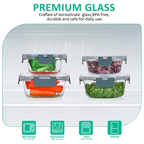 24 Pieces Glass Food Storage Containers Set with Lids A604906