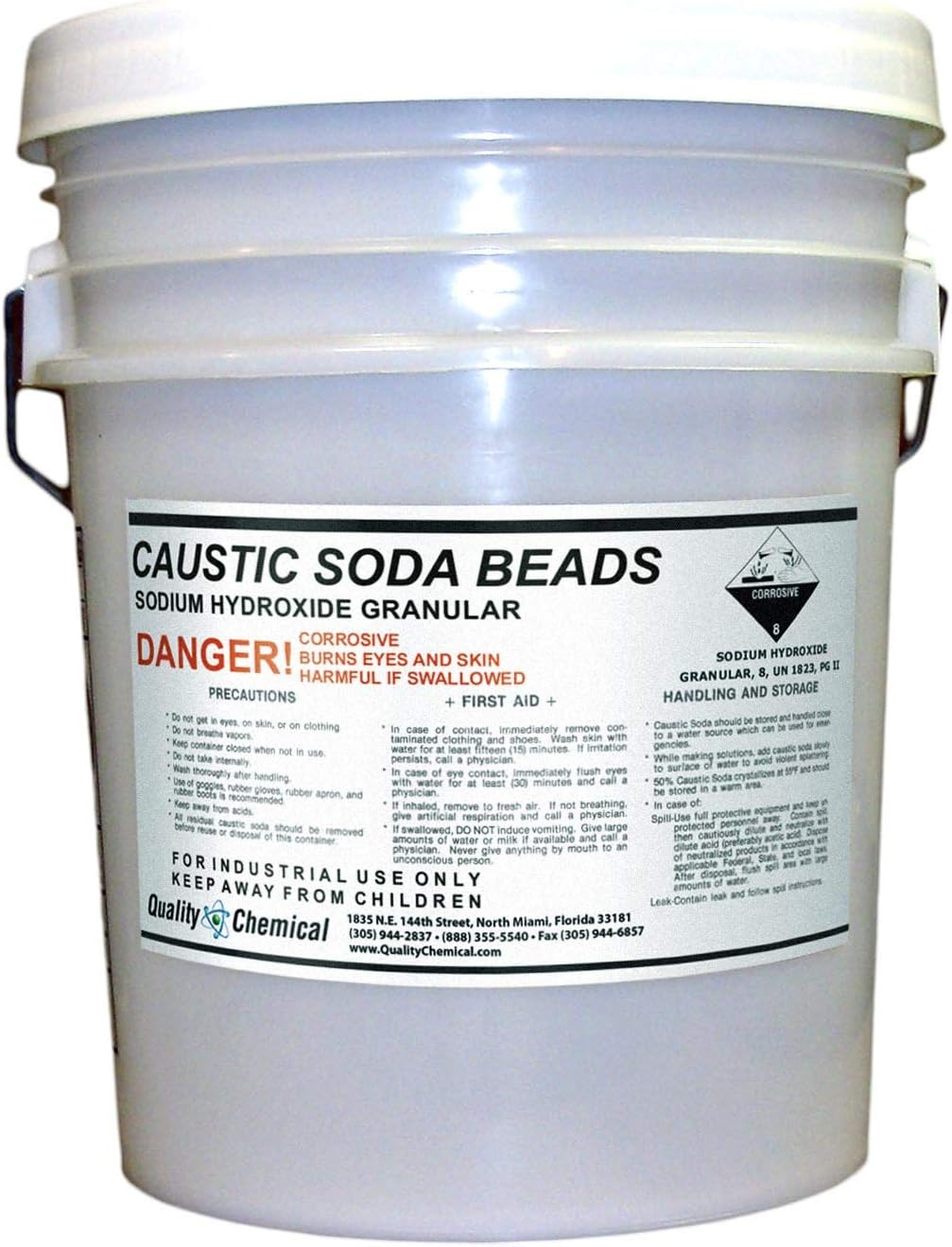 40 lb pail Sodium Hydroxide Caustic Soda Beads N761601