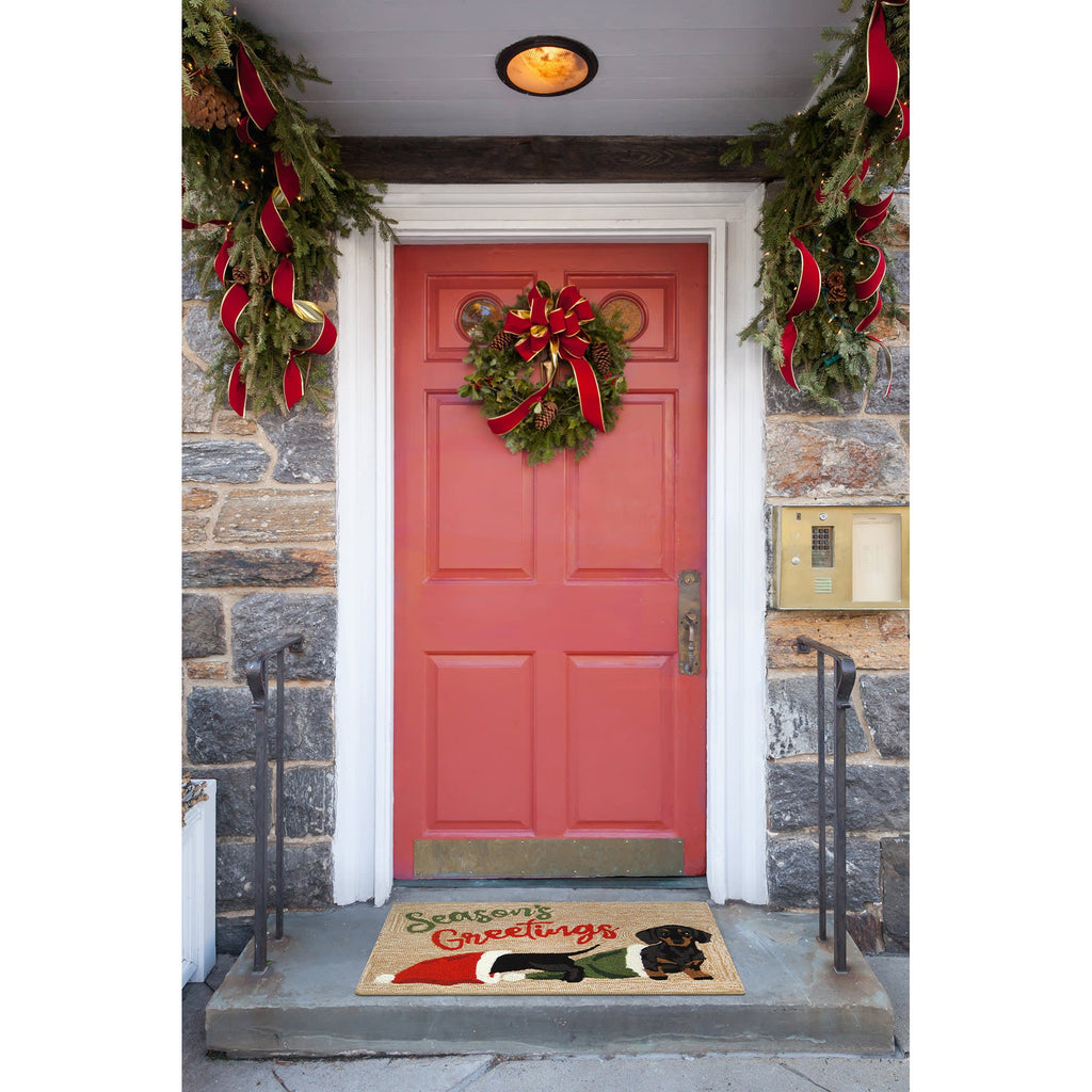 Frontporch Dachshund Greetings Indoor Outdoor Mat