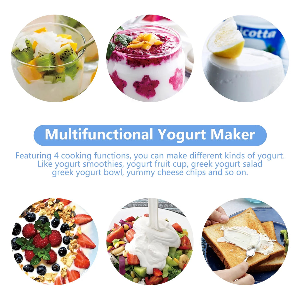Greek Stainless Steel Yogurt Maker 2 Glass Jars X9519