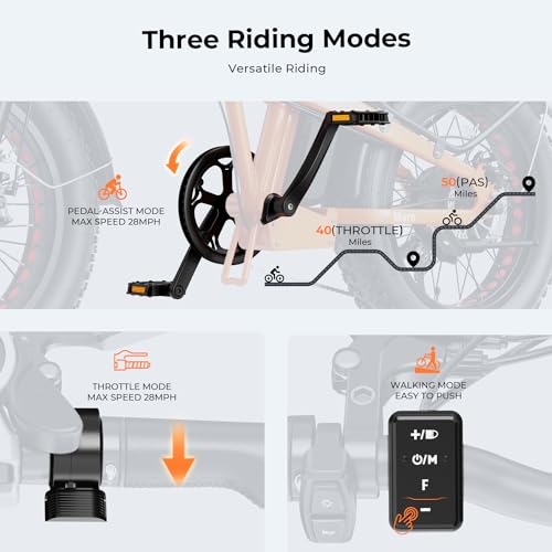 Foldable Fat Tire Electric Bike with 48V 12.5Ah Removable Battery O2669