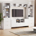 Black 4-Piece Entertainment Wall Unit with 13 Shelves, 8 Drawers and 2 Cabinets F665
