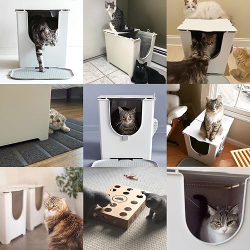 Gray Flip Litter Box with Reusable Litter Liner E9016