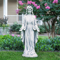 29.9” Tall Gray Magnesium Oxide Stone Virgin Mary Statue M3984