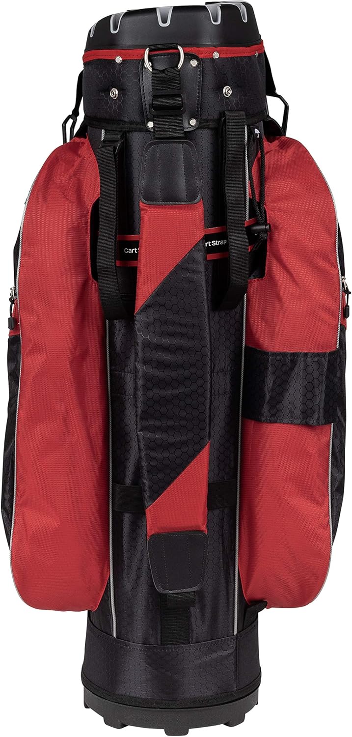 14 Way Cart Bag with Organizer Divider Top (Black Red) M9950