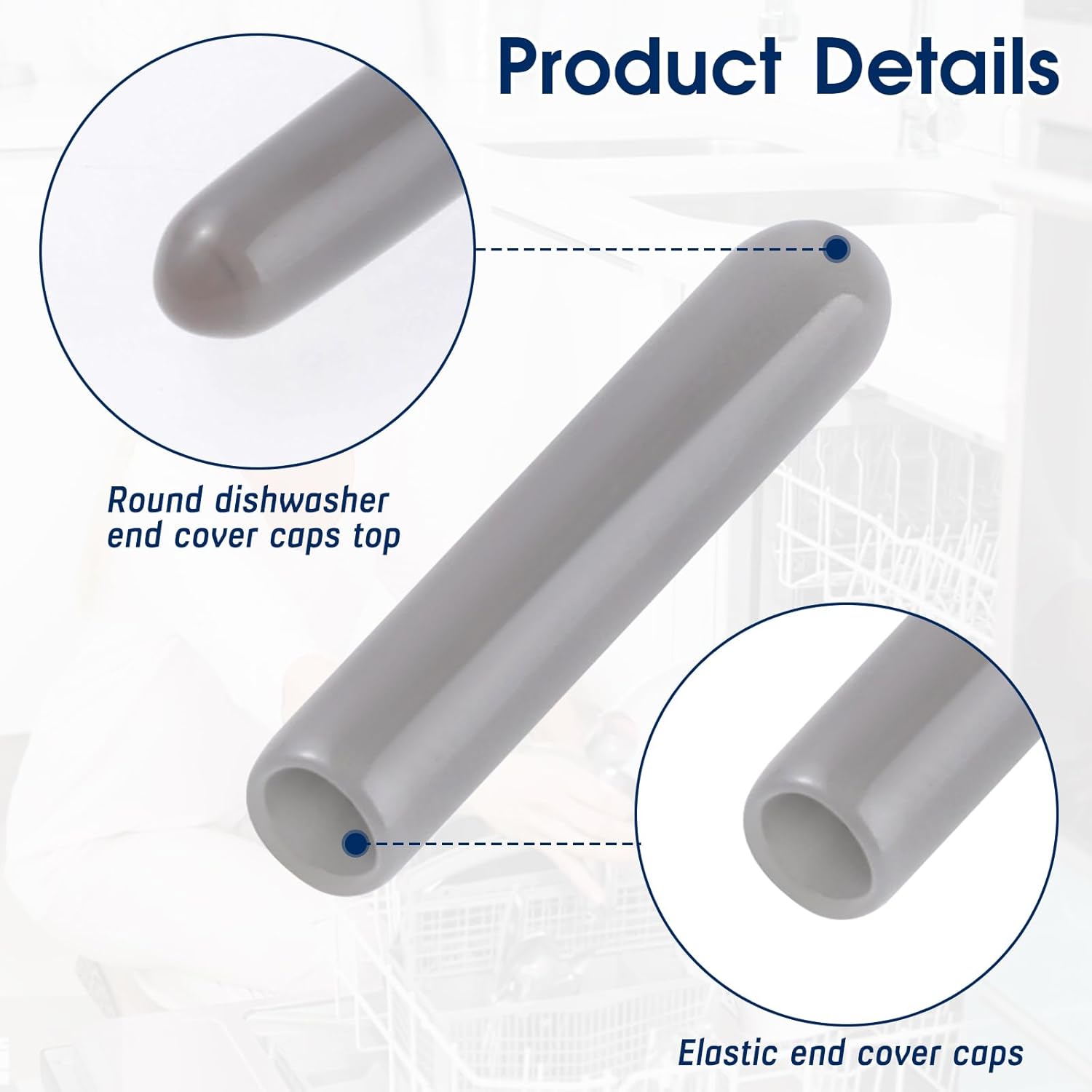 100pcs Silicone Dishwasher Rack Repair End Cover Caps O61717