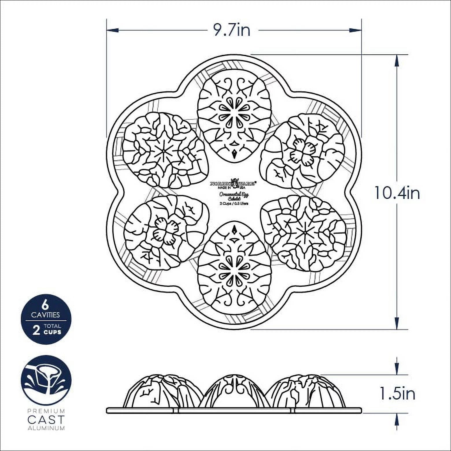 Toffee Nonstick Cast Aluminum Cakelet Pan T63493