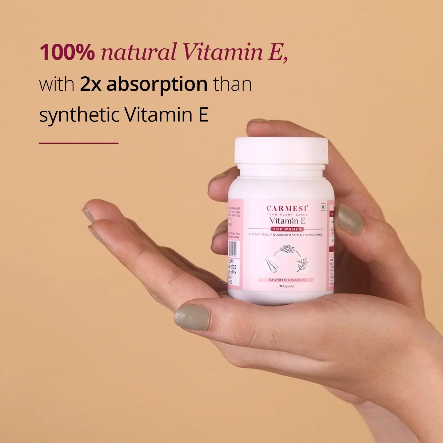 100% Plant-Based Vitamin E Capsules 30 Capsules F415