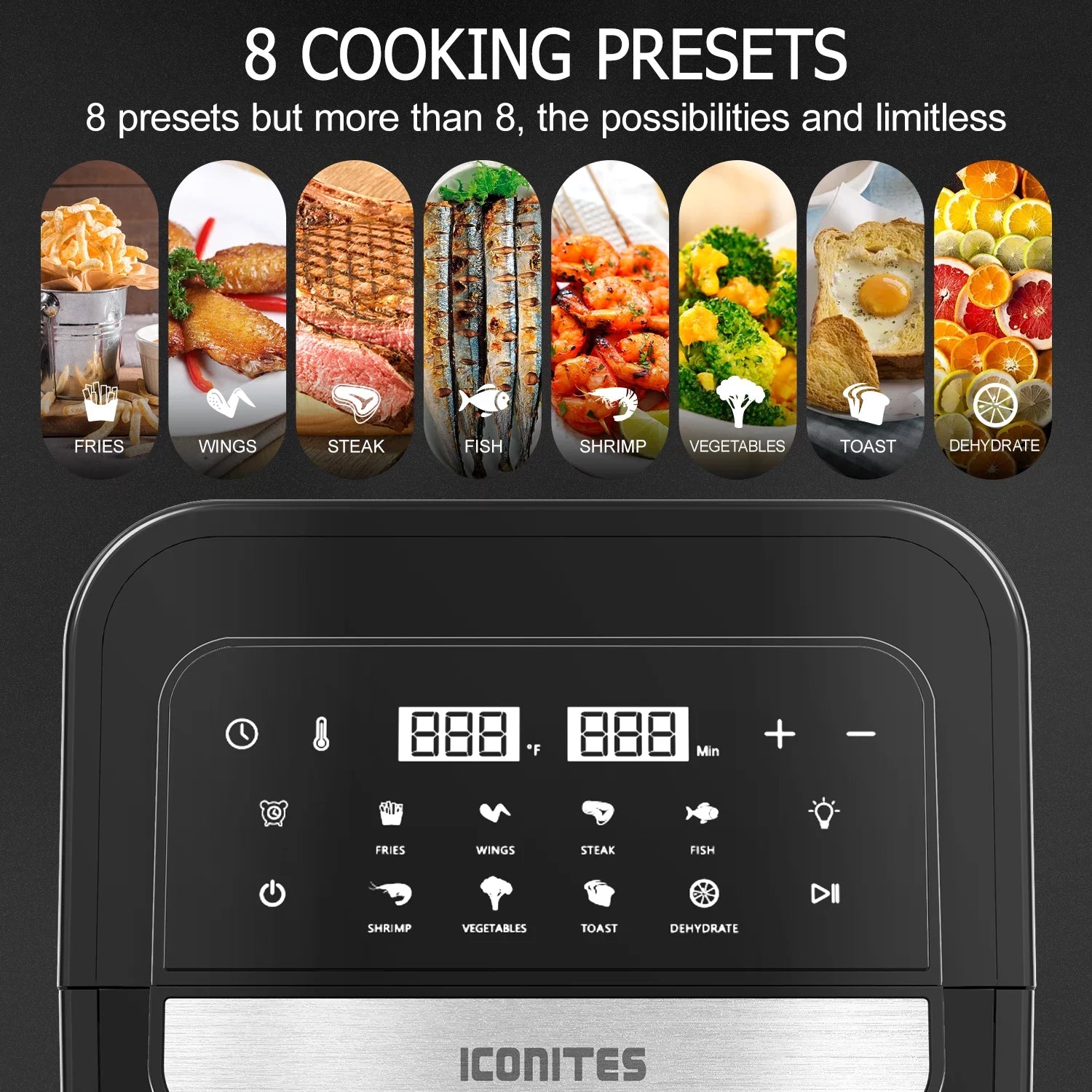 8-in-1 6.5 Quart Air Fryer Oven with Digital Touch-Screen Z5446