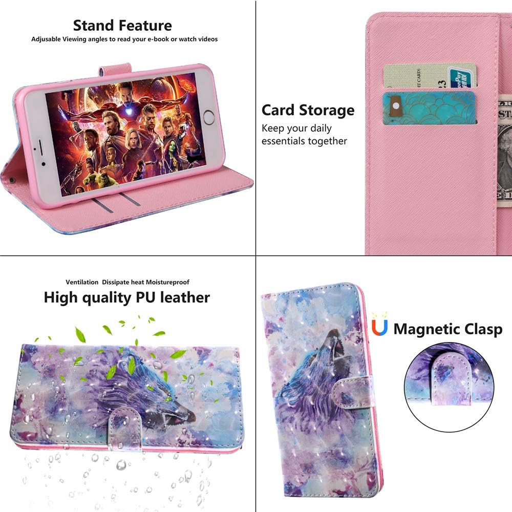 Purple Wolf PU Leather Wallet Case for LG Stylo 5 J364597